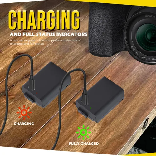 Miniatura 4 de BM Premium Batería EN-EL25 con puerto de carga USB-C integrado compatible con cámaras digitales Nikon Z30, Z50, Z50 II, Z fc