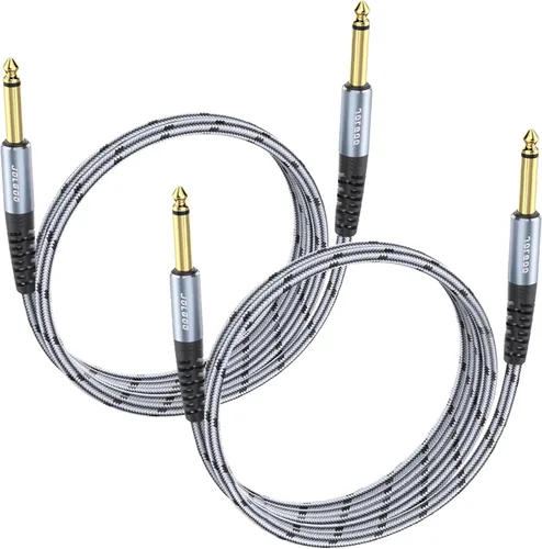 Miniatura 15 de JOLGOO Cable de guitarra de 1/4 de pulgada, cable de 20 pies recto a ángulo recto de 1/4 de pulgada 0.250 in, cable de instrumento de teclado