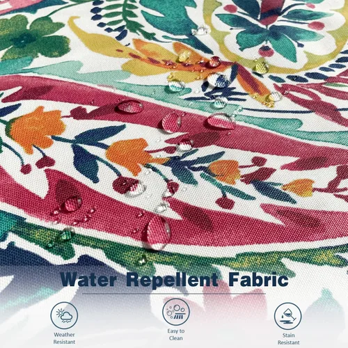 Miniatura 776 de Juego de 2 almohadas para exteriores de 16 x 16 pulgadas, repelentes al agua con interiores, para muebles de patio, hogar, jardín, geometría bohemia
