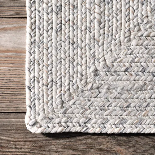 Miniatura 6 de nuLOOM Alfombra de Área Cuadrada Sólida Trenzada a Mano de 8 Pies para Interiores/Exteriores, Apta para Mascotas, Alto Tráfico, Resistente a