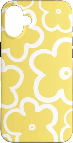 Miniatura 21 de iPhone 16 Cute Flower Pattern Wildflower Lemon Yellow and White Floral Case