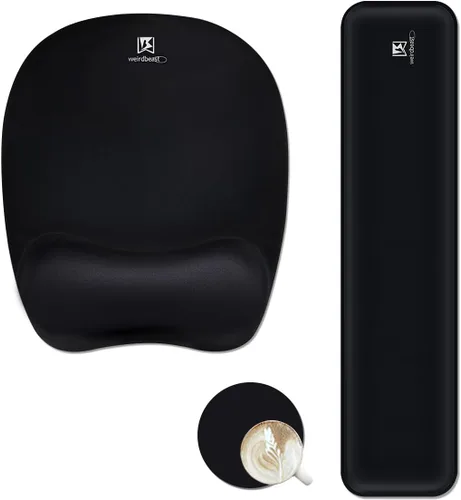 Miniatura 10 de WB WEIRDBEAST Reposamuñecas para Teclado Alfombrilla Grande para Mouse Soporte de Muñeca para Computadora, 4 en 1 Almohadilla de Teclado de Espuma 4