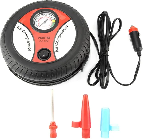 Bomba portátil del compresor de aire del coche 12V, inflador visual del neumático de la bici de la motocicleta del indicador de presión del neumático