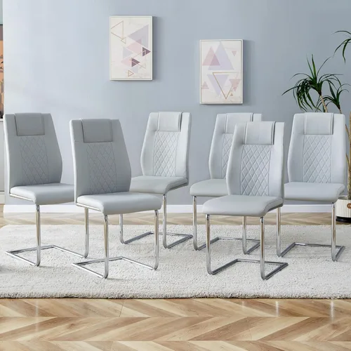 Miniatura 12 de Dining Chairs Set of 6,Kitchen Chairs with Leather Cushions,Modern Dining Chairs with Gold Metal Frame,Dinner Chairs for Kitchen & Dining Room and