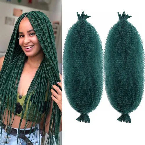 Miniatura 48 de Cabello afro Twist morado degradado de 16 pulgadas, cabello Marley pre-separado para rastas suaves, cabello trenzado Marley Twist Ombre Kinky Spring