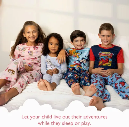 Miniatura 2 de Disney Girls 4-Piece Snug-fit Cotton Pajamas Set