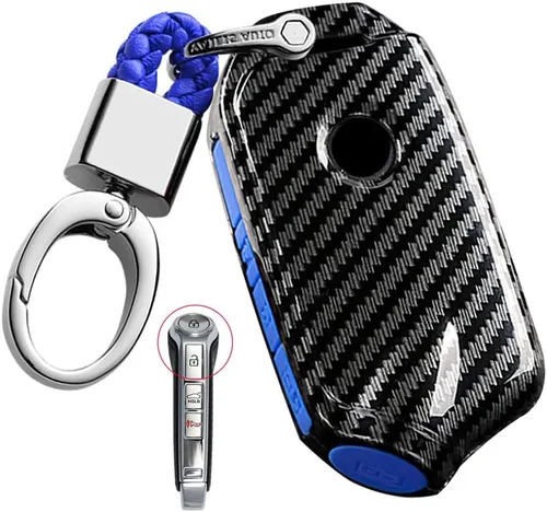 Miniatura 6 de ontto Funda para llavero de automóvil con patrón de carbono para Kia Stinger GT K9 K900 Sportage R Stinger Cerato Sorento 2018 en adelante