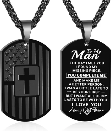 Miniatura 53 de Zocomi Rellenos de Media Navideña Regalo de Navidad - Para Mi Hijo Papá Hermano Marido Nieto Abuelo Novio Hombre Etiqueta de Perro Cruz Collar