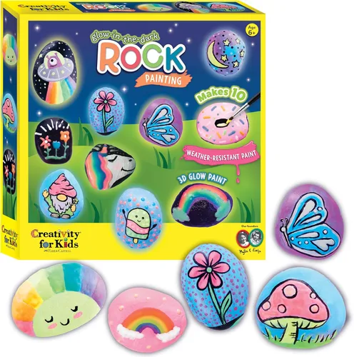 Miniatura 9 de Creativity for Kids Kit de pintura de rocas para escondidas navideñas Pintura, decora y oculta 10 rocas festivas Kit de manualidades navideñas