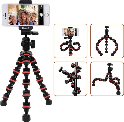Miniatura 4 de Trípode para Teléfono, Trípode Pulpo Linkcool con Soporte de Montaje para Teléfono con Control Remoto Inalámbrico, Usar como Trípode para iPhone