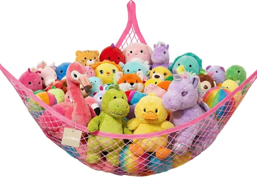 Miniatura 15 de Lazebox Hamaca de red para animales de peluche para juguetes de peluche, hamaca de animales de peluche de esquina para decoración de habitación