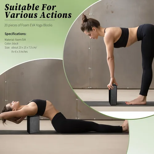 Miniatura 3 de 20 bloques de yoga de espuma EVA ligeros, antideslizantes, de apoyo, accesorios de yoga para pilates, estiramiento y meditación, yogui para hombres