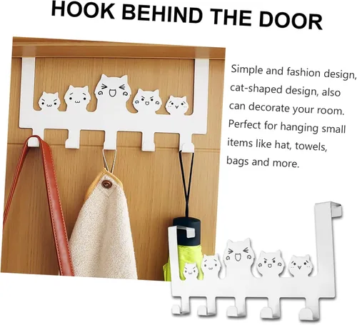 Miniatura 9 de NOLITOY 2 ganchos para colgar bolsos, sombreros, perchas de almacenamiento sobre la puerta, colgador de ropa, gancho para colgar ropa, gancho
