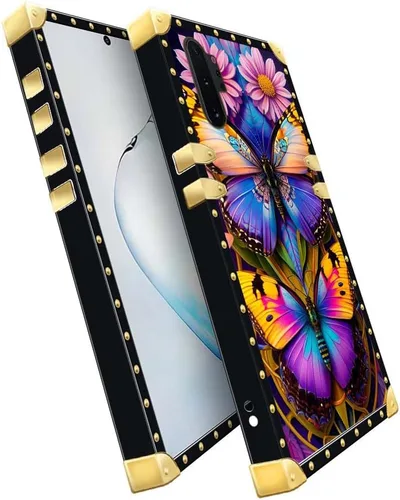 Miniatura 4 de Funda compatible con Samsung Galaxy Note 10 Plus, hermosa mariposa para mujeres y niñas, TPU suave a prueba de golpes, funda cuadrada protectora