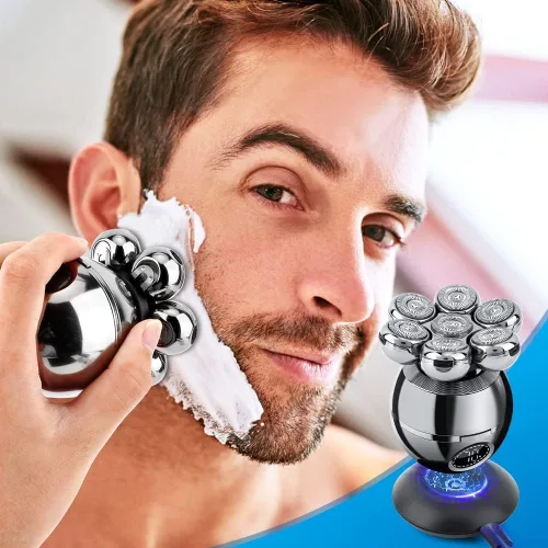 Miniatura 7 de Afeitadoras de cabeza para hombres calvos, afeitadora eléctrica 6 en 1 para hombre, afeitadora eléctrica en seco húmedo y seco, inalámbrica, 7D