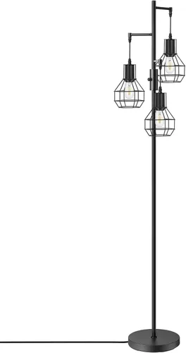 Miniatura 8 de EDISHINE Lámpara de Pie Regulable Estilo Granja, Lámpara de Pie Industrial para Sala de Estar, 3 Bombillas LED Edison Incluidas, Lámpara de Lectura