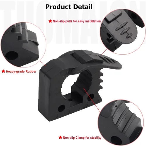 Miniatura 4 de Kit de Abrazadera de Liberación Rápida de Goma 1-1/5"~1-1/2" de Diámetro, Organizador de Herramientas para RV, Furgonetas, UTV, Accesorios para Negro