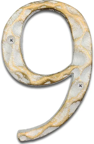 Miniatura 13 de Números de dirección de casa de 5 pulgadas de alto, número único de buzón de metal de hierro fundido, letras para puerta exterior o delantera, Letra