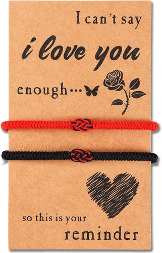 Miniatura 4 de ULYSIA Pulseras a juego para parejas, mejores amigos, regalos de cumpleaños para ella y él, alma gemela, hilo rojo del destino, pulseras