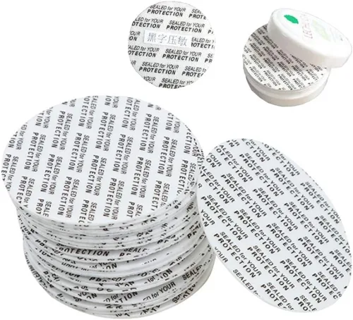 Miniatura 8 de NANSHINE 500 piezas de sellos activados por presión de 0.79 pulgadas (0.787 in), forros de tapas, insertos de sellado de espuma para frascos