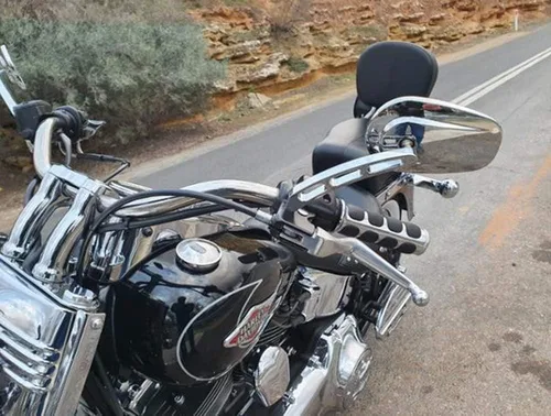 Miniatura 7 de Espejo retrovisor para motocicleta de 0.315 in para Harley Road King Sportster Fatboy Dyna FXDF FLSTF Softail