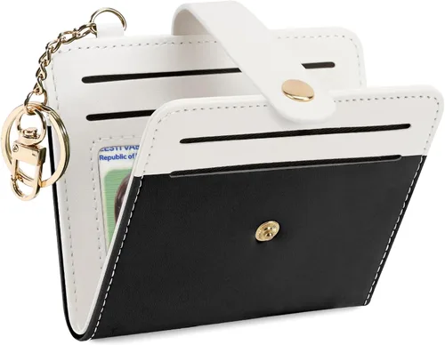 Miniatura 25 de Airkit Billeteras pequeñas para mujer, con bloqueo RFID, de cuero, con ventana de identificación, carteras para tarjetas para mujer, con monedero