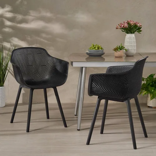 Miniatura 2 de Christopher Knight Home Davina - Silla de comedor (2 unidades), polipropileno, color negro