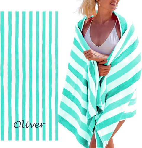 Miniatura 12 de Toallas de playa personalizadas Passion para adultos - Toallas de piscina personalizadas con nombre - Algodón altamente absorbente - Diseño a rayas