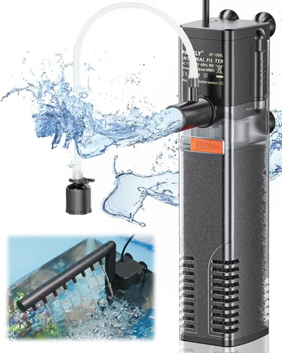 Miniatura 8 de Pawfly Filtro Interno de Acuario, Filtro de Potencia Sumergible con Bomba de Agua de 55 GPH para Filtración, Circulación y Oxigenación de Tanques