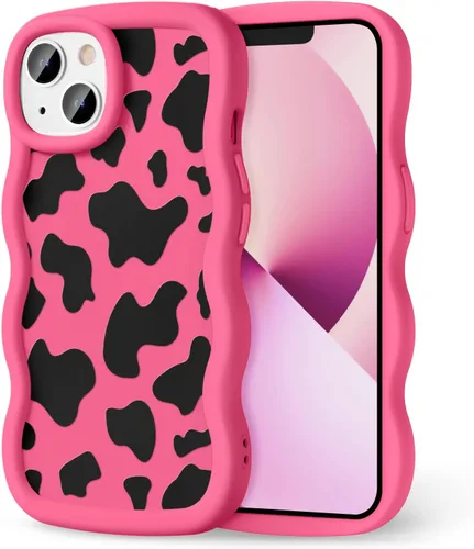 Miniatura 263 de Compatible con iPhone SE/8/7 Funda para Mujeres y Niñas, Marco Ondulado Rizado con Patrón Lindo, Estética Delgada Suave Silicona TPU Parachoques