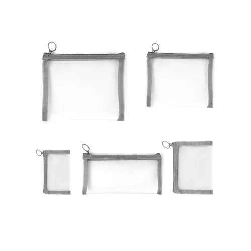 Miniatura 12 de patu Bolsas de malla con cremallera, paquete de 5 (XS/S/M/L y bolsa larga), organizador de accesorios cosméticos de maquillaje de belleza, kit