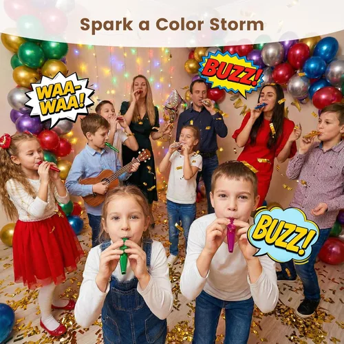 Miniatura 2 de LovesTown Kazoos Instrumentos Musicales, 6 Piezas de Kazoos de Metal con Flauta para Niños, Regalo, Favor de Fiesta, Relleno de Bolsa de Regalo