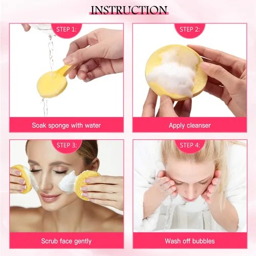 Miniatura 2 de Patelai 120 esponjas faciales comprimidas para esteticistas, eliminación de maquillaje facial, almohadilla de esponja de limpieza, exfoliante, spa