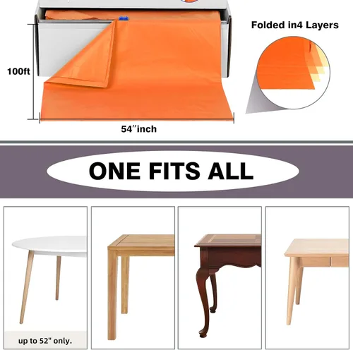 Miniatura 73 de Rollo de plástico para cubierta de mesa color verde manzana, 40 pulgadas x 100 pies, rollo de plástico resistente para cubierta de mesa de banquetes
