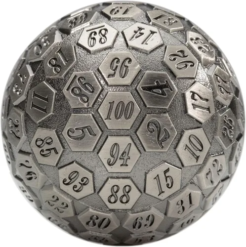 Wiz Dice - Orbe of Predestined Fate - Dados de metal de 100 caras para juegos de aventura RPG de mesa - Dados poliédricos D100, adecuados para