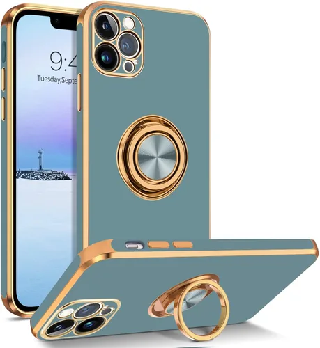 Miniatura 16 de BENTOBEN Funda para iPhone 13 Pro con Soporte de Anillo de 360 Grados con Función de Atril Soporte Magnético para Montaje en Coche, Funda Protectora