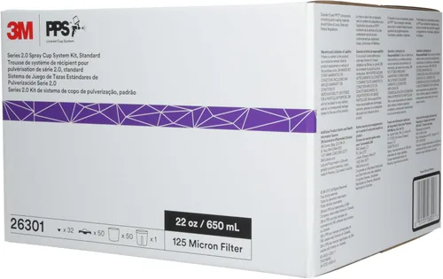Miniatura 18 de 3M PPS 2.0 Kit de taza, tapas y forros para pistola pulverizadora, 26301, estándar, 22 onzas, filtro de 125 micrones, uso para automóviles, muebles