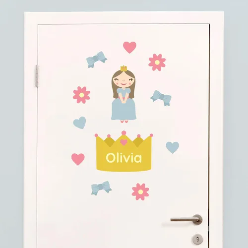 Miniatura 7 de Calcomanías de puerta personalizadas para habitación de niños, calcomanías de pared con nombre personalizado para decoración de habitación de bebés