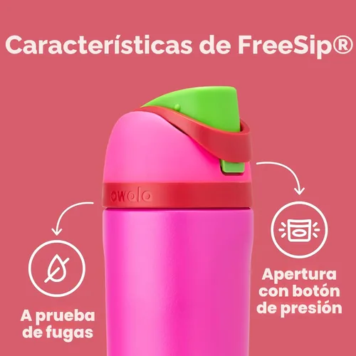 Miniatura 3 de Botella de agua aislada de acero inoxidable con pajita para niños FreeSip de Owala, sin BPA, excelente para viajes, 16 onzas, Todas las bayas