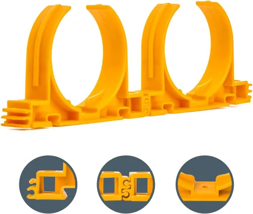 Miniatura 4 de POWERTEC 70342-P2 Perchas de estilo abierto para tubería y manguera de recolección de polvo de 2-1/2 pulgadas con múltiples opciones de montaje