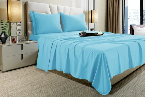 Miniatura 3 de Vacco Juego de sábanas tamaño Queen, sábanas y fundas de almohada de 4 piezas para hotel de lujo de la serie 1800, sábanas ultrasuaves