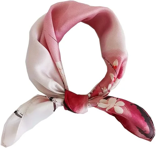 Miniatura 30 de FONYVE Bufandas 100% de seda de morera para mujer, bufanda cuadrada ligera de satén para la cabeza, bufanda pequeña de seda para dormir, 21 x 21
