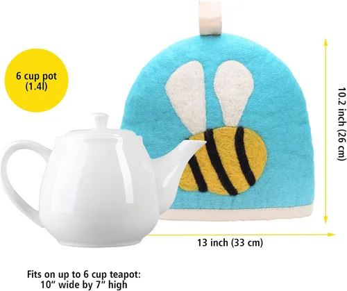 Miniatura 5 de Glaciart One Tetera de lana acogedora cubierta para hervidor de agua Tetera grande en forma de cúpula acogedora tetera o prensa francesa Hecho a