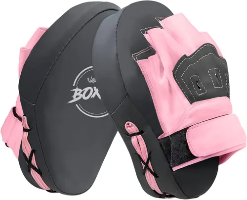 Miniatura 8 de Valleycomfy - Manoplas de boxeo curvadas de piel sintética para entrenamiento Negro blanco
