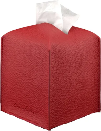 Miniatura 26 de Soporte para caja de pañuelos de piel sintética de alta calidad, elegante funda de caja de pañuelos estilo hotel para decoración del hogar, oficina