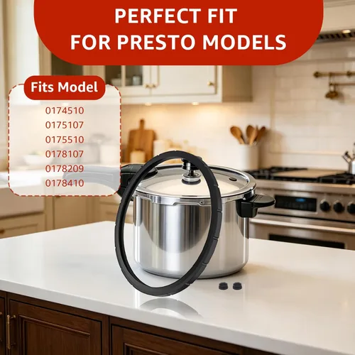 Miniatura 6 de 09985 Anillo de sellado de repuesto para olla a presión Presto – Compatible con modelos de olla a presión Presto 0174510, 0175510, 0175107, 0178107