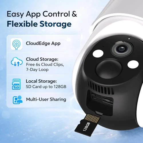 Miniatura 8 de Rraycom Cámara de seguridad celular 4G LTE inalámbrica para exteriores, sin WiFi, con energía solar, vista en vivo de 360°, visión nocturna a