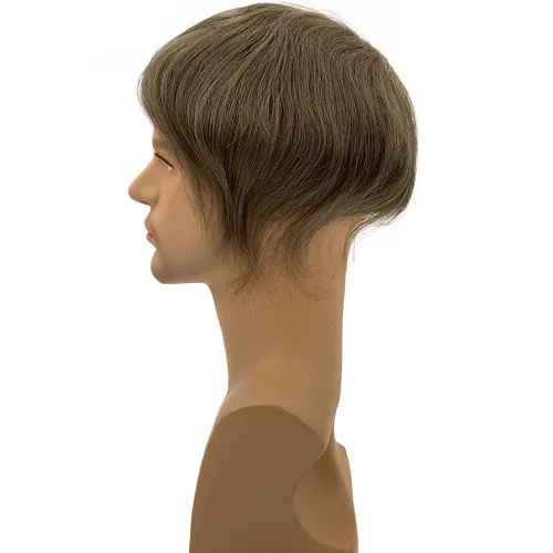 Miniatura 6 de Peluca de piel ultrafina de 0.003 in para hombres, 100% cabello humano virgen europeo, pelucas de repuesto de cabello humano real, 8x10 pulgadas
