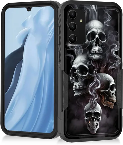 Miniatura 197 de Funda para Galaxy A14 5G, resistente de doble capa híbrida de policarbonato duro, goma suave, a prueba de golpes, funda protectora resistente