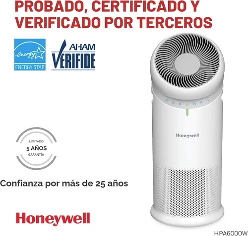 Miniatura 10 de Honeywell Allergen Plus™ - Purificador de aire HEPA 3 en 1 para el hogar, ventilador y flujo de aire ajustable para habitaciones grandes de hasta